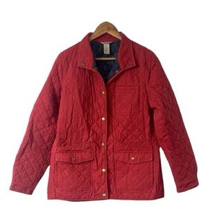 Duluth Trading Co Red Quilted Barn Coat Jacket Heritage Workwear Chore Large